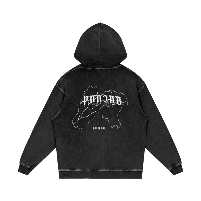 Naujawan 'Panjab' Heavy Acid Wash Hoodie