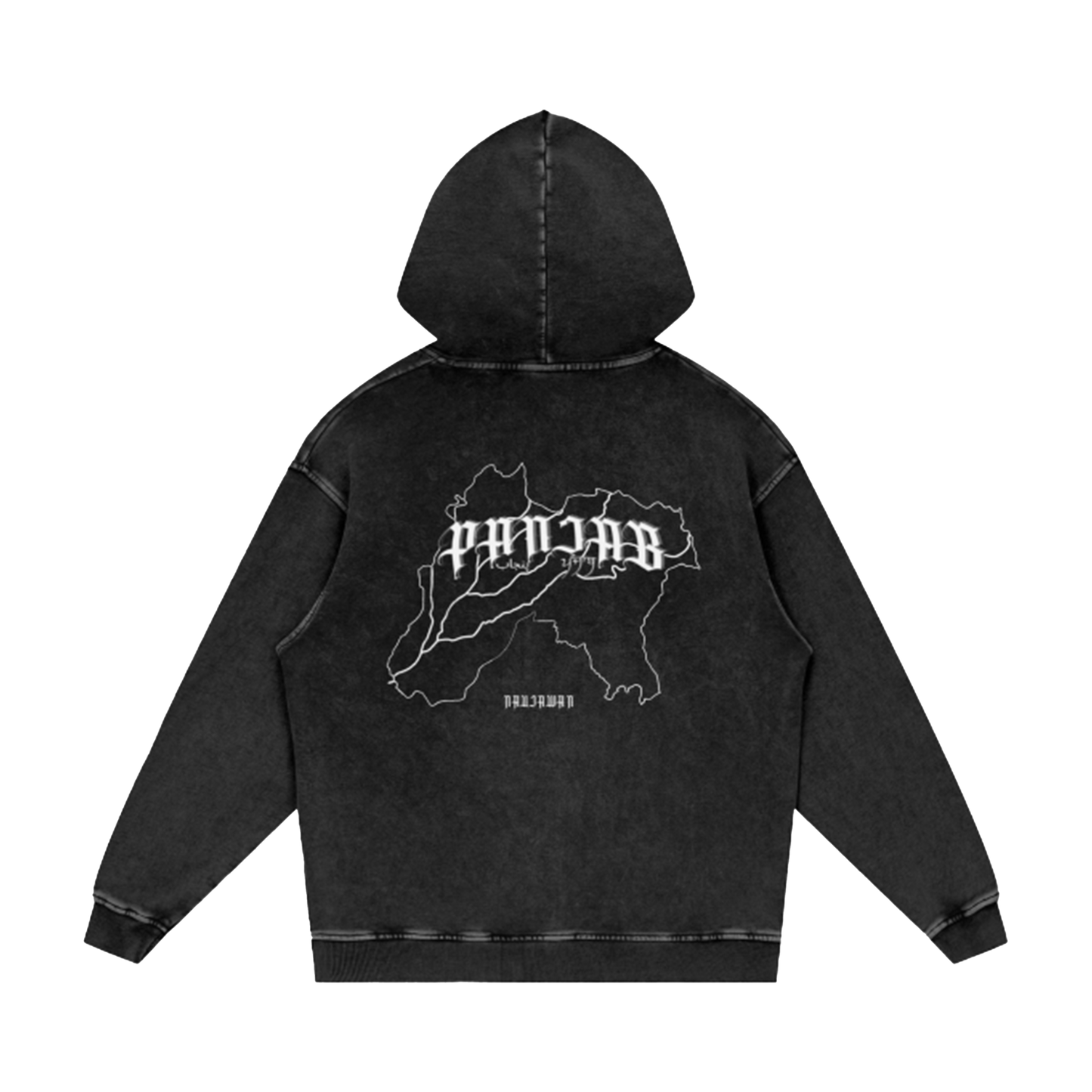 Naujawan 'Panjab' Heavy Acid Wash Hoodie